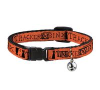 Cat Collar Breakaway with Bell Hocus Pocus THACKERY BINX Cat Silhouette Orange/B