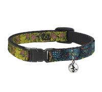 Cat Collar Breakaway with Bell Honor CLOSE-UP Yellow NARROW Fits 8.5-12"