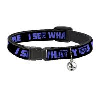 Cat Collar Breakaway with Bell I SEE WHAT YOU DID THERE Weathered Black/Purple N