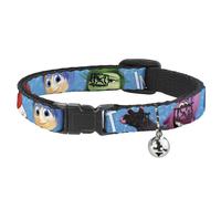 Cat Collar Breakaway with Bell INSIDE OUT 6-Character Pose Sparkle Blue/White NA