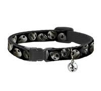 Cat Collar Breakaway with Bell Jack 10-Expressions Staggered Black NARROW Fits 8