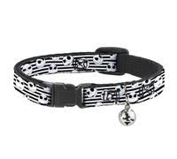 Cat Collar Breakaway with Bell Jack Expressions/Stripe White/Black NARROW Fits 8