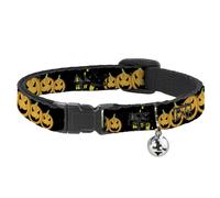 Cat Collar Breakaway with Bell Jack-o'-Lanterns/Haunted House Black/Yellow NARRO