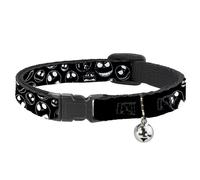 Cat Collar Breakaway with Bell Jack Outline Expressions Scattered Black/White NA