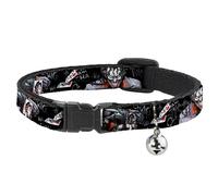 Cat Collar Breakaway with Bell Joker BRILLIANTLY TWISTED PSYCHO 2-Poses/Cards Bl