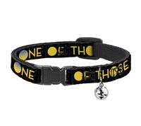 Cat Collar Breakaway with Bell Joy Poses/Rain ONE OF THOSE DAYS Black/Gray/Blues