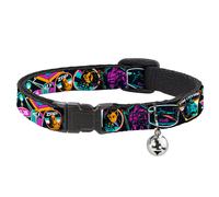 Cat Collar Breakaway with Bell Lightyear Mission Patches Collage Black/Multi Col