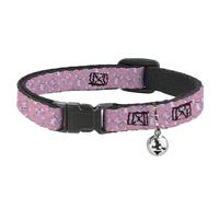 Cat Collar Breakaway with Bell Lilo & Stitch Angel Poses Scattered Pinks NARROW