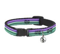 Cat Collar Breakaway with Bell Little Mermaid Stripe/Shell Purple/Green/Gold NAR