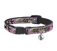 Cat Collar Breakaway with Bell Live Hard Die Young Gray NARROW Fits 8.5-12"
