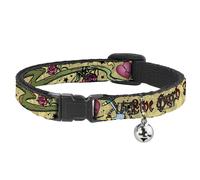 Cat Collar Breakaway with Bell Live Hard Die Young Tan NARROW Fits 8.5-12"
