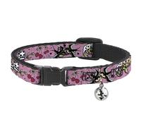 Cat Collar Breakaway with Bell Lucky Pink NARROW Fits 8.5-12"