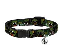Cat Collar Breakaway with Bell Marvin the Martian 4-Poses Galaxy NARROW Fits 8.5