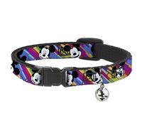 Cat Collar Breakaway with Bell Mickey Mouse Expressions Multi Color White/Black