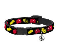 Cat Collar Breakaway with Bell Mickey Mouse Shorts and Shoes Black/Red/Yellow NA