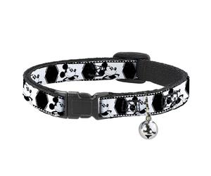 Cat Collar Breakaway with Bell Mickey Standing Pose Film Strip White/Black NARRO
