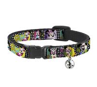 Cat Collar Breakaway with Bell Mini Minnie Fashion Poses/Polka Dot Black/White/M