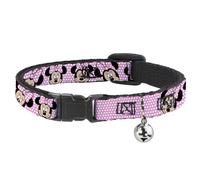 Cat Collar Breakaway with Bell Minnie Mouse Expressions Polka Dot Pink/White NAR