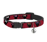 Cat Collar Breakaway with Bell Minnie Mouse Silhouette Red/Black/Polka Dot NARRO