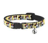 Cat Collar Breakaway with Bell Minnie Mouse w/Hat Poses Stripe Yellow/White NARR