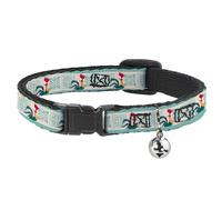Cat Collar Breakaway with Bell Moana Hei Hei the Rooster Pose and Icon Blocks Wh