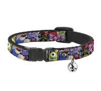Cat Collar Breakaway with Bell Monsters University Monsters Stacked NARROW Fits