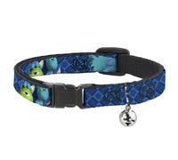 Cat Collar Breakaway with Bell Monsters University Sulley & Mike Poses/Checkers