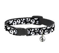 Cat Collar Breakaway with Bell NBC Jack Expressions Scattered Black/White NARROW