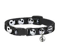 Cat Collar Breakaway with Bell Nightmare Before Christmas Jack Expressions Gray