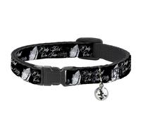 Cat Collar Breakaway with Bell ONLY GOD CAN JUDGE ME Script/Praying Hands Black/