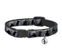 Cat Collar Breakaway with Bell Oogie Boogie Silhouette Poses Gray/Black NARROW F