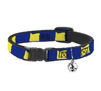 Cat Collar Breakaway with Bell Oregon State Silhouette Blue/Yellow NARROW Fits 8
