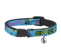 Cat Collar Breakaway with Bell PEANUTS Charlie Brown Snoopy and Woodstock Typogr