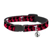 Cat Collar Breakaway with Bell Peanuts Snoopy Walking/Silhouette Pose Red/Black/