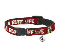 Cat Collar Breakaway with Bell Pluto 2-Pose IT'S A RUFF LIFE Red/Yellow/White NA