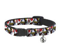 Cat Collar Breakaway with Bell Queen of Broken Hearts NARROW Fits 8.5-12"