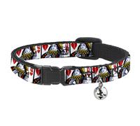 Cat Collar Breakaway with Bell Queen of Broken Hearts NARROW Fits 8.5-12"