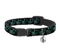 Cat Collar Breakaway with Bell Rick and Morty Psychedelic Monster Pose Black/Gre