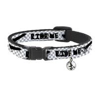 Cat Collar Breakaway with Bell RIDE ME Skateboard w/Mini Checker White/Gray/Blac