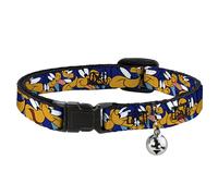Cat Collar Breakaway with Bell Road Runner Expressions Stacked NARROW Fits 8.5-1