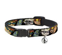 Cat Collar Breakaway with Bell ROCKET POWER RP Logo/4-Character Faces CLOSE-UP B
