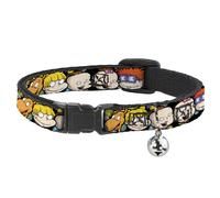 Cat Collar Breakaway with Bell Rugrats Character Faces CLOSE-UP NARROW Fits 8.5-