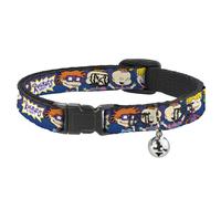 Cat Collar Breakaway with Bell RUGRATS Group Pose NARROW Fits 8.5-12"