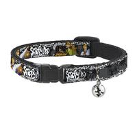 Cat Collar Breakaway with Bell SCOOBY DOO Group Pose/Bones NARROW Fits 8.5-12"