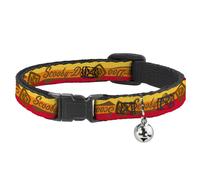 Cat Collar Breakaway with Bell SCOOBY-DOO Script/SD Icon Stripe Yellow/Orange/Re