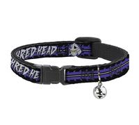Cat Collar Breakaway with Bell Shredder Head SHRED HEAD/Stripe Black/Purple/Gray