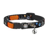 Cat Collar Breakaway with Bell Solar System Sun/Planets/Stars NARROW Fits 8.5-12