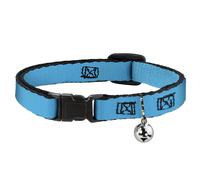 Cat Collar Breakaway with Bell Solid Water Blue NARROW Fits 8.5-12"