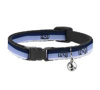 Cat Collar Breakaway with Bell Spectrum Blue NARROW Fits 8.5-12"