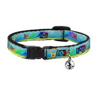 Cat Collar Breakaway with Bell SpongeBob Arms Up Rainbow Pose/IMAGINAAATION Blac